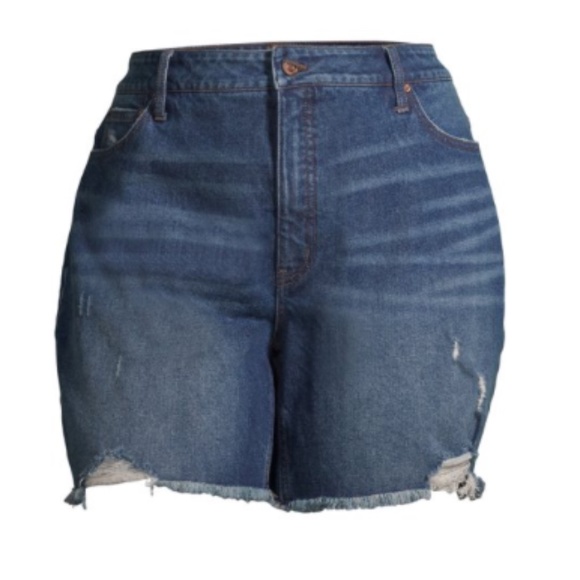 Womens Plus Size Cut Off Denim Shorts 